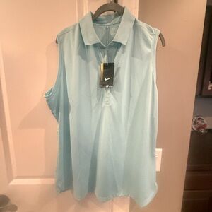 Nike light blue sleeveless Golf shirt